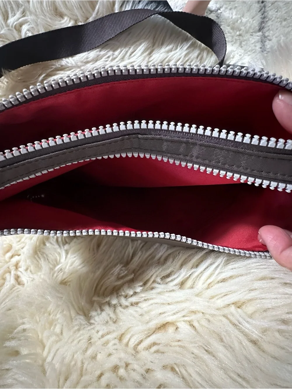 Baggallini light brown Nylon Crossbody with Triple Silver Zippers